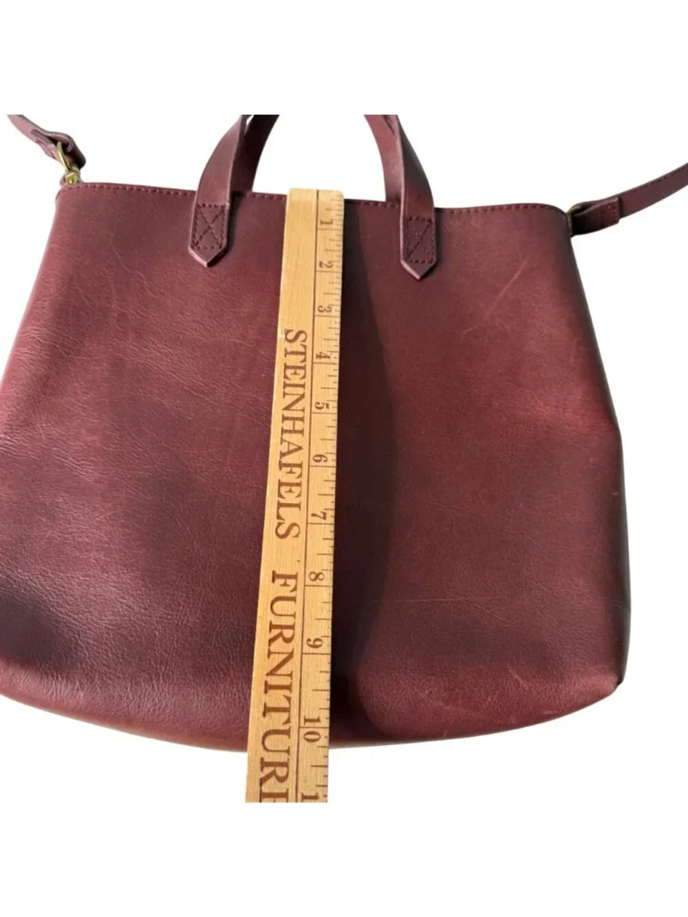 NWT Madewell Women's Crossbody Leather Bag Zip-Top Transport Dark Cabernet Red